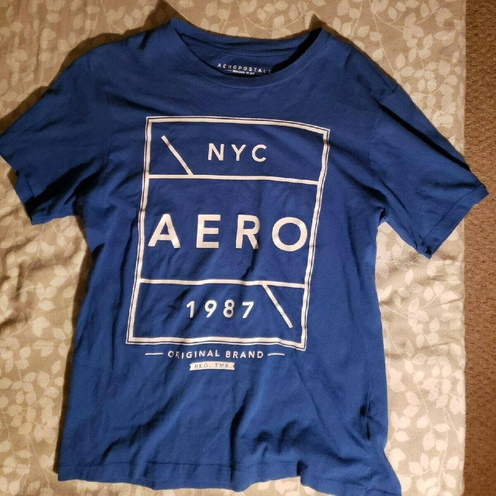 Aeropostale MEN Short Sleeve BLUE NYC GRAPHICS